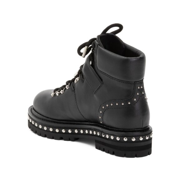 LOLA CRUZ Black Leather Lace Up Booties - Picture 2 of 2